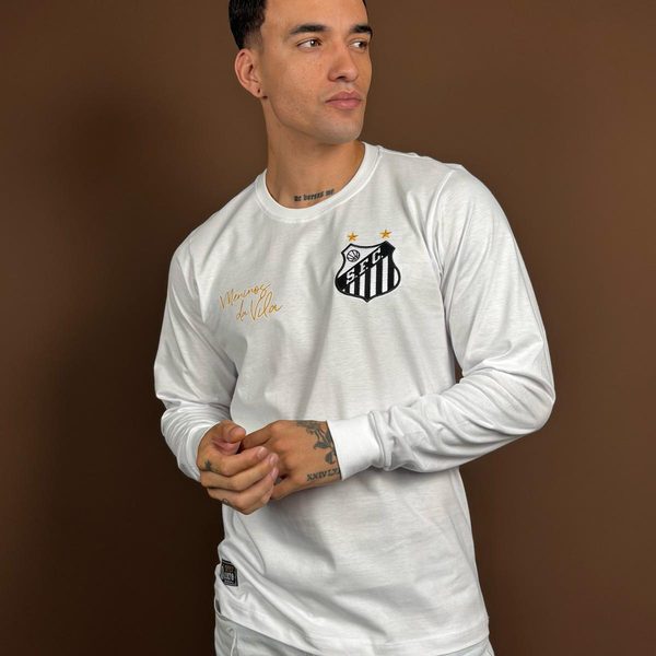 Camisa Santos Retrô 1978 Meninos da Vila Manga Longa Masculina