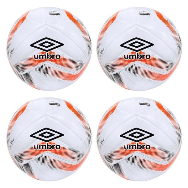 Kit 4 Bolas De Futsal Umbro Sala V Pro LNF - Branco e Laranja 4