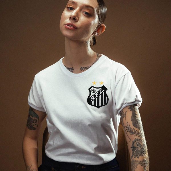 Camisa Santos Retrô 1969 Milésimo Gol Pelé Feminina